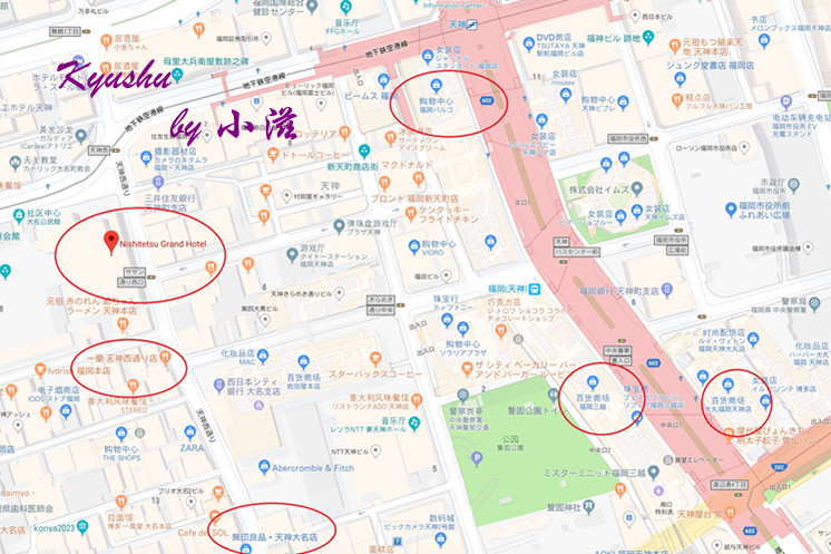 福冈西铁格兰酒店周边地图图片